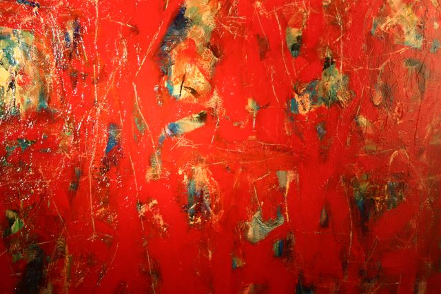 Sin título (Pintura roja abstracta)
